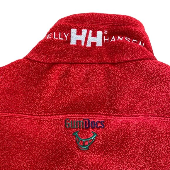 Helly Hansen Fleece Vest Mens Medium Mock Neck Embroidered Logo Red - Picture 5 of 6